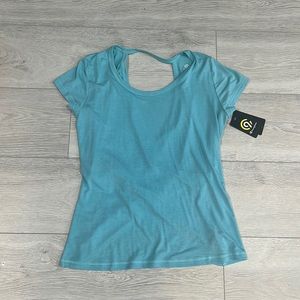 Open back cross shirt